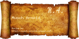 Musch Arnold névjegykártya